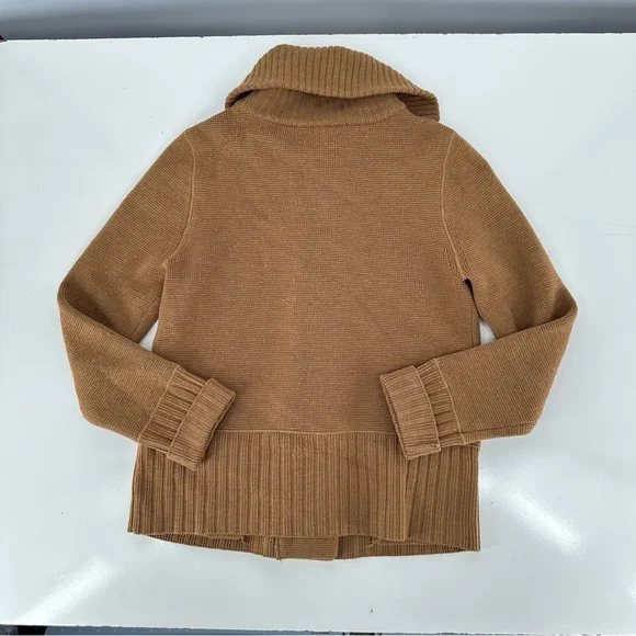 J.Crew Brown 100% Merino Wool Button Up Cardigan Sweater Medium - Picture 2 of 5